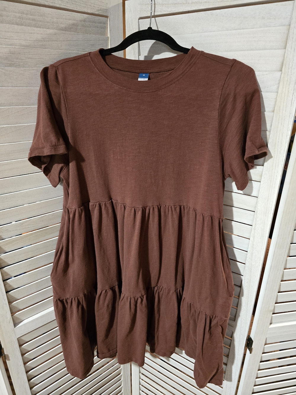 Old Navy Tiered Short Sleeve Tunic Dress - Brown